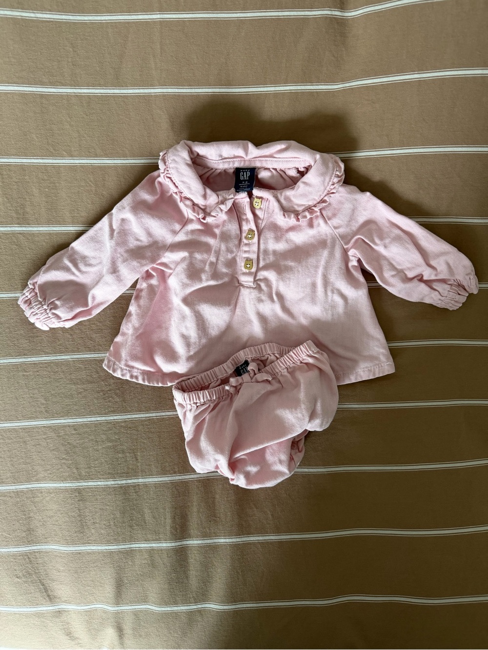 GAP Soft Pink Ruffle Collar Top with Matching Bloomers